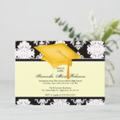 Invitation de diplôme Jaune, Noir, Blanc, Personna (Debout devant)