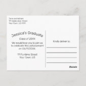 Invitation de diplôme minimaliste moderne blanc (Dos)