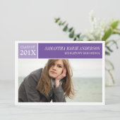 Invitation De Diplôme Moderne Chic - Violet/Violet (Debout devant)