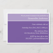 Invitation De Diplôme Moderne Chic - Violet/Violet (Dos)