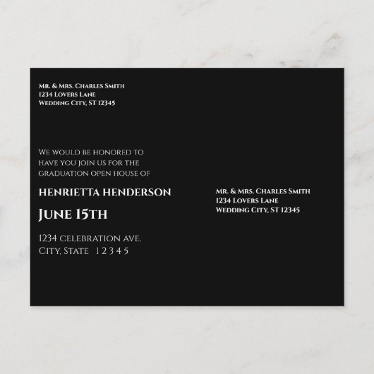 Invitation de diplôme - Modifier la couleur Arrièr (Dos)