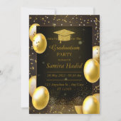 invitation de diplôme or calligraphie élégante (Devant)