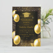 invitation de diplôme or calligraphie élégante (Debout devant)