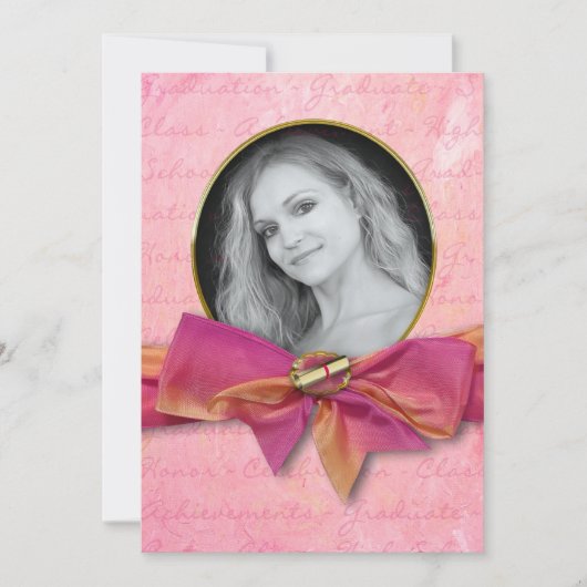 Invitation de diplôme - PHOTO/ANNÉE INSÉRER/Bow ro (Devant)