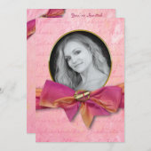 Invitation de diplôme - PHOTO/ANNÉE INSÉRER/Bow ro (Devant / Derrière)