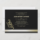 Invitation de diplômé Photo Or Stripe Varsity (Dos)