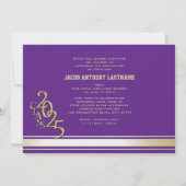 Invitation de diplômé Photo Or Tri Bande Universit (Dos)