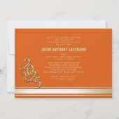 Invitation de diplômé photo or tri stripe Varsity (Dos)