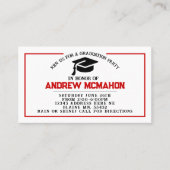 Invitation de diplôme rouge et noir Insérer (Devant)