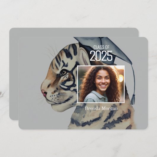 Invitation de diplôme unique avec photo (Devant / Derrière)