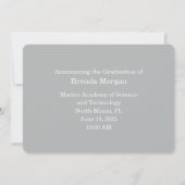 Invitation de diplôme unique avec photo (Dos)