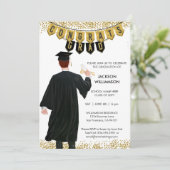 Invitation de diplôme unique Homme Cheveux rouges (Debout devant)