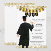 Invitation de diplôme unique Homme Cheveux rouges (Devant / Derrière)