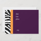 Invitation de diplôme Zebra Photo/prune (Dos)