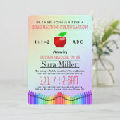 Invitation de diplômes Crayon et Apple (Debout devant)