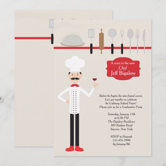 Invitation de diplômes de chef de classe (Devant / Derrière)