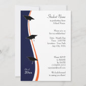 Invitation de diplômes de musique Blue & Orange (Dos)