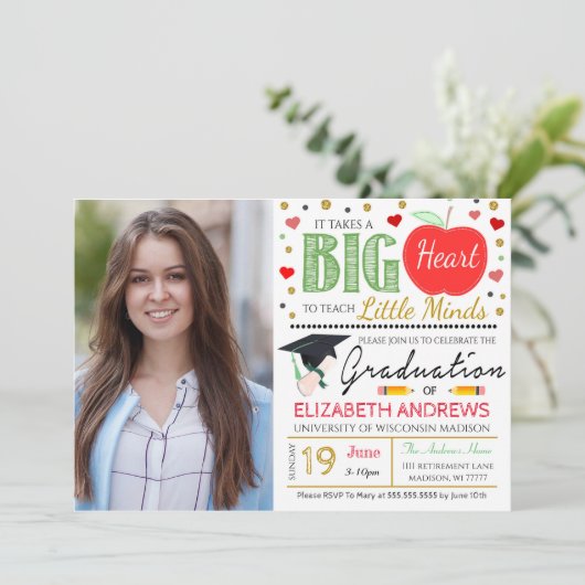 Invitation de diplômes d'enseignant (Debout devant)