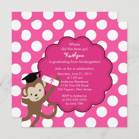 Invitation de diplômes d'études de singe pour les (Devant / Derrière)