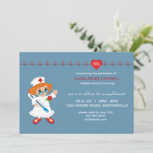 Invitation de diplômes d'infirmière (Debout devant)