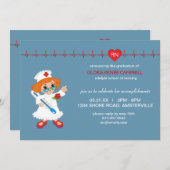 Invitation de diplômes d'infirmière (Devant / Derrière)