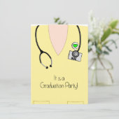 Invitation de diplômes d'infirmière Scrub jaune Ha (Debout devant)
