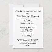 Invitation de diplômes d'infirmière Scrub jaune Ha (Dos)