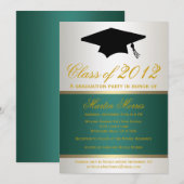 Invitation de diplômes Green and Gold (Devant / Derrière)