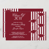 Invitation de diplômés Maroon & White (Devant / Derrière)