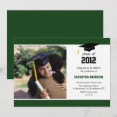 Invitation de diplômes modernes - Hunter Green (Devant / Derrière)