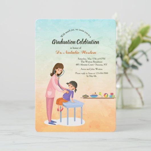 Invitation de diplômes pour les pédiatres (Debout devant)