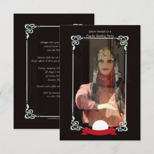 Invitation de diseur de bonne aventure (Devant / Derrière)