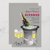 Invitation de divorce de célébration de Champagne (Devant / Derrière)