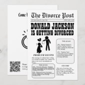 Invitation de divorce du journal : Problème résolu (Devant / Derrière)