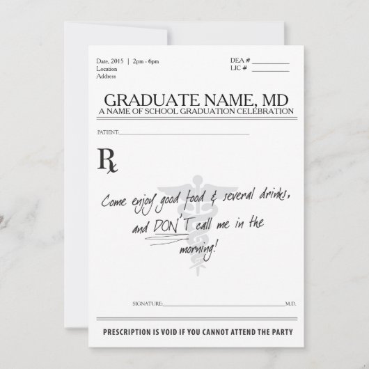 Invitation de DM d'obtention du diplôme (Devant)