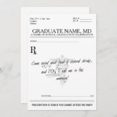 Invitation de DM d'obtention du diplôme (Devant / Derrière)