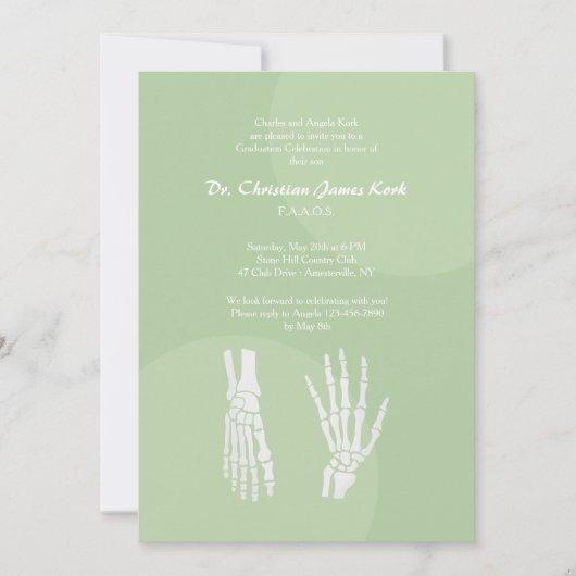 Invitation de doctorat orthopédique (Devant)