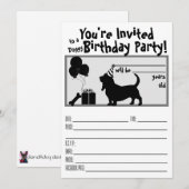 Invitation de Doggie Birthday Basset (Devant / Derrière)