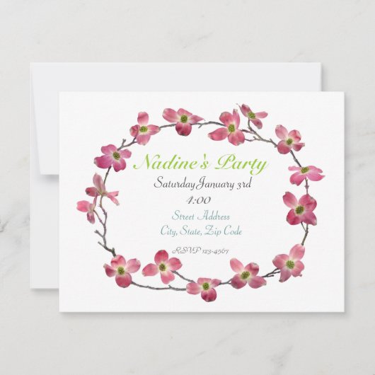 Invitation de Dogwood rose (Devant)