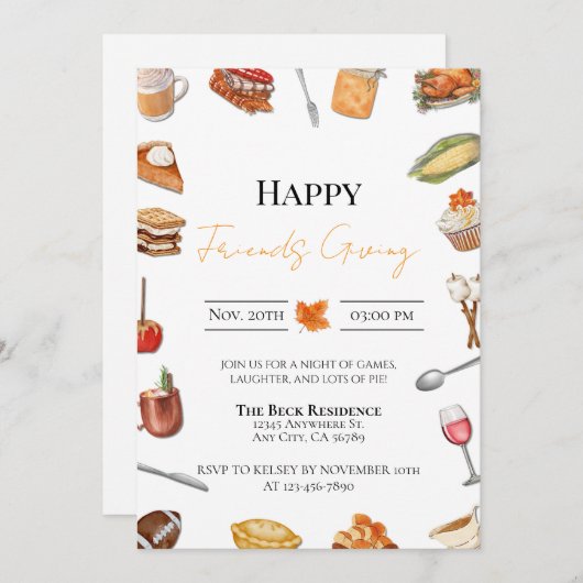 Invitation de don d'amis (Devant / Derrière)