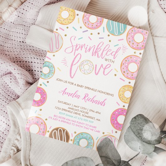Invitation de Donut Bébé saupoudrée d'amour