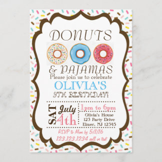 Invitation de Donut et de Pyjamas