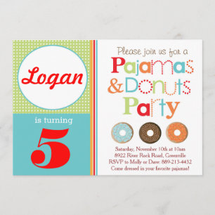 Invitation de Donuts & Pajamas Party (Garçons)