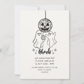 invitation de doodle de fête d'Halloween de goules (Devant)