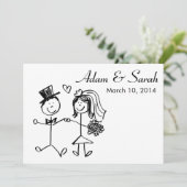 Invitation de doodle moderne noir et blanc (Debout devant)