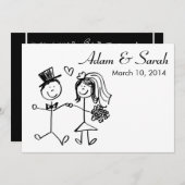 Invitation de doodle moderne noir et blanc (Devant / Derrière)