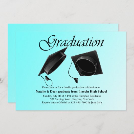 Invitation de double diplôme (Devant / Derrière)