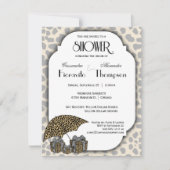 Invitation De Douche À Accent Empreinte de léopard (Devant)