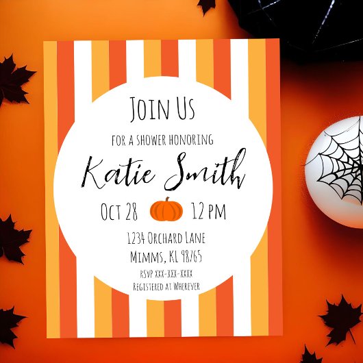 Invitation de douche à bonbon de automne