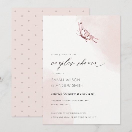 INVITATION DE DOUCHE À BOUTEILLE DE COULEUR D'EAU (Devant / Derrière)